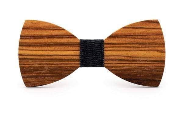 Zebra Wood Denim Adult Bow Tie Bow Ties Clinks Australia Zebra Wood Denim Adult Bow Tie 
