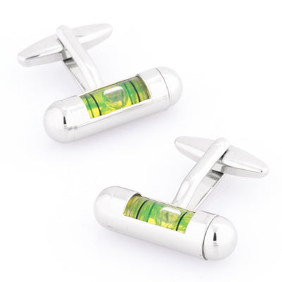 Green "Spirit Level" Cufflinks