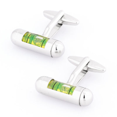 Green "Spirit Level" Cufflinks