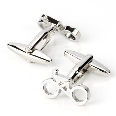 Styled Racing Bicycle with Cyclist Cufflinks