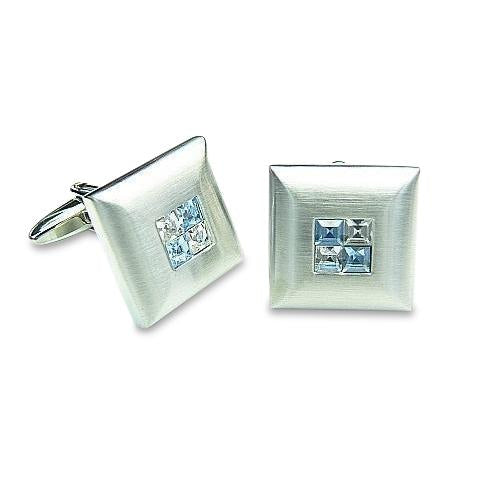 Blue Crystal Four Square Cufflinks