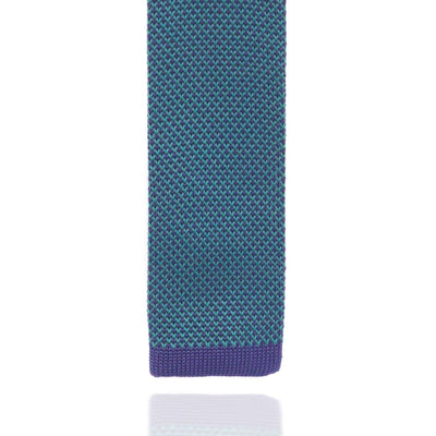 Green and Navy Weave Knitted Tie