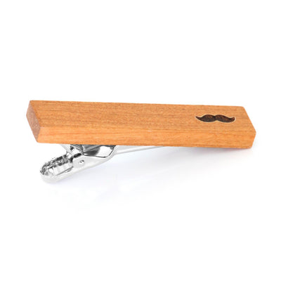 Wood Moustache Stamp Tie Clip