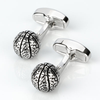 Silver Basketball Cufflinks