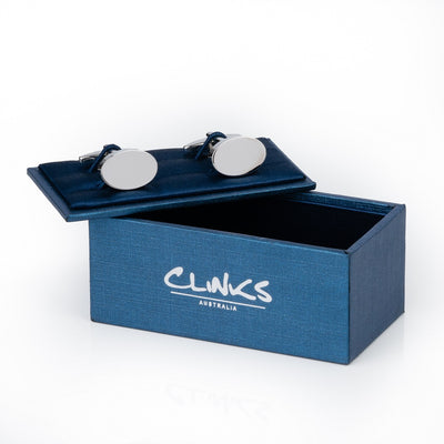 Oval Silver Engravable Cufflinks