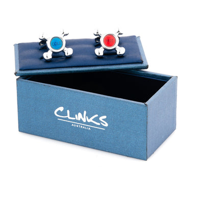 Red & Blue Hot & Cold Tap Cufflinks