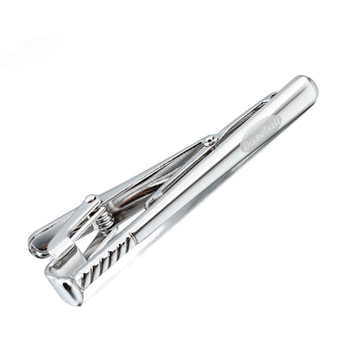 Baseball Bat Silver Tie Clip