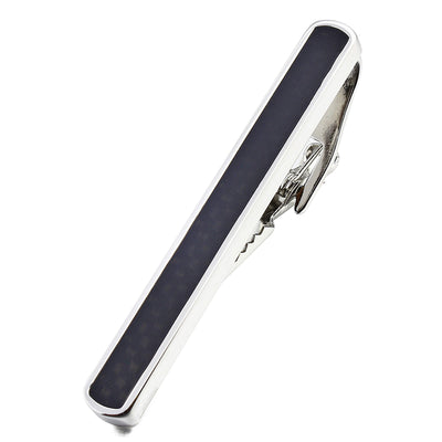 Black Woven Pattern Cufflink and Tie Clip Set