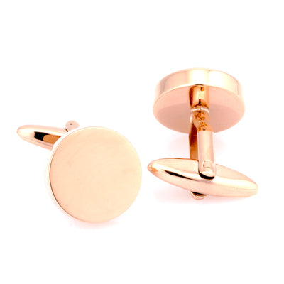 Engravable Round Cufflinks Rose Gold