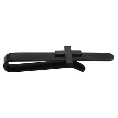 Cross Tie Bar in Brushed Black