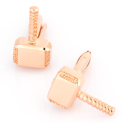 Thor Style Hammer Cufflinks Rose Gold