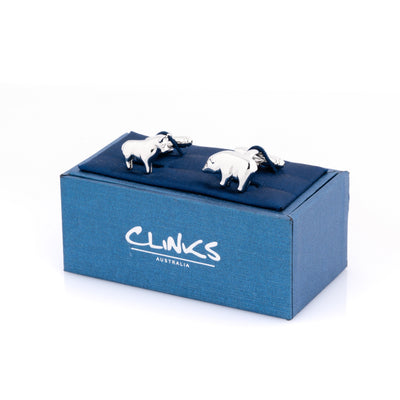 Bull and Bear Silver Cufflinks