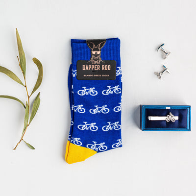 Cyclist Gift Set, Socks Gift Set, Gift Set, Socks, Cufflinks, Tie Bars, Location: SK2004+CL4041+TC3150, GS1003, Clinks.com