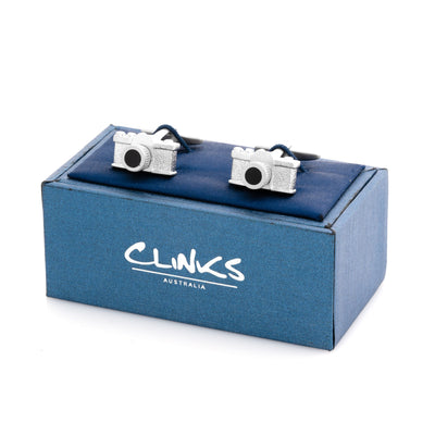 Say Cheese Silver Camera Cufflinks