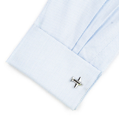 Bubble Plane Silver Cufflinks