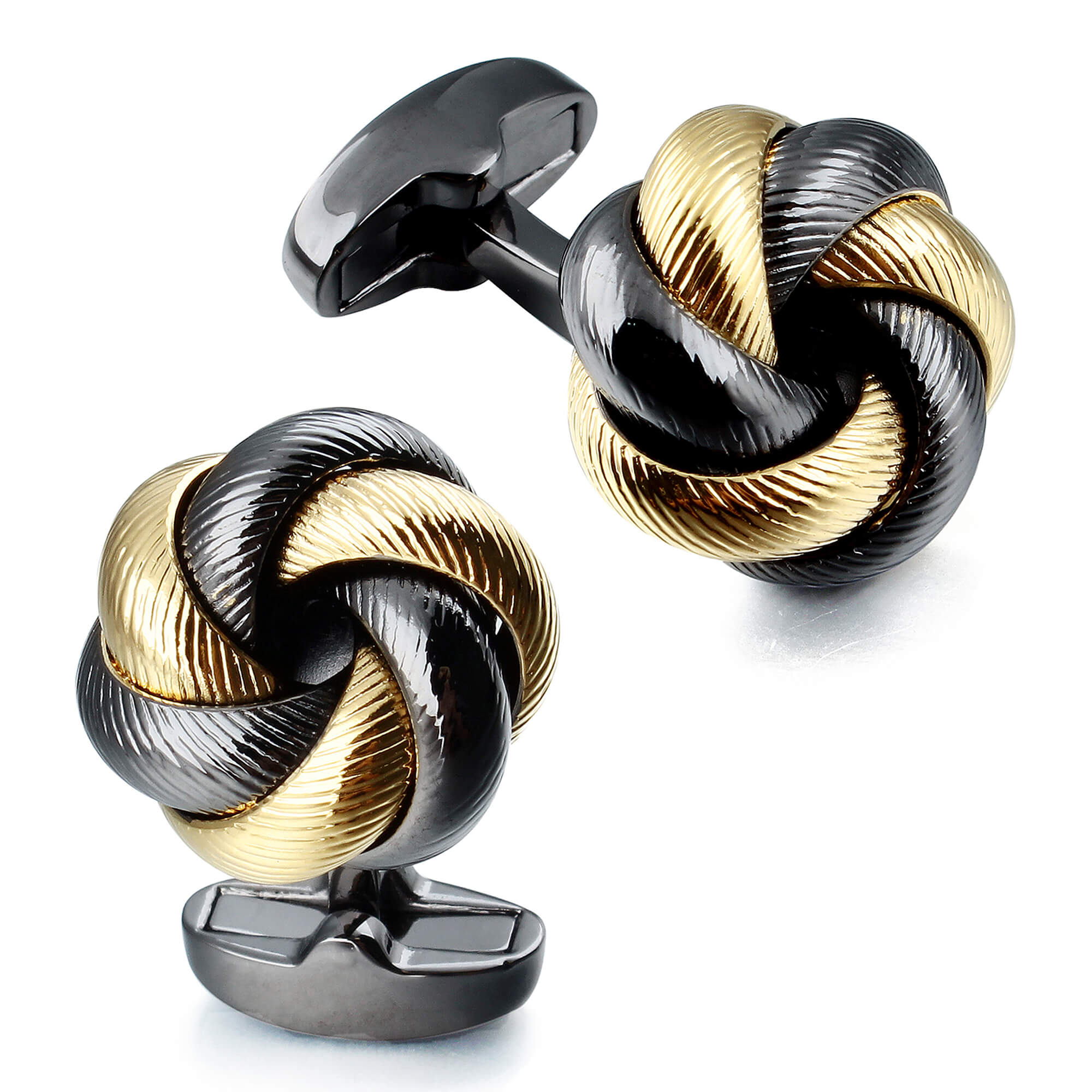 Gunmetal with Gold Knots Cufflinks