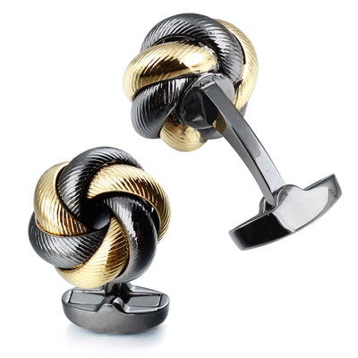 Gunmetal with Gold Knots Cufflinks