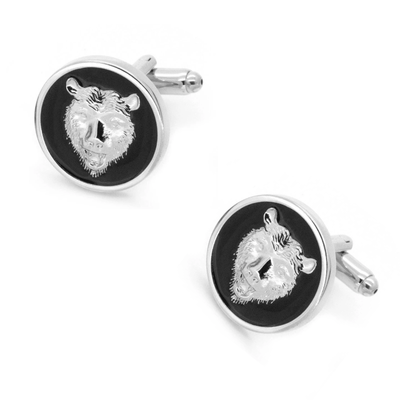 Bear Black Enamel Cufflinks