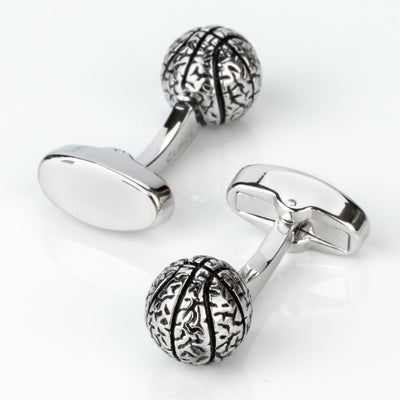 Silver Basketball Cufflinks