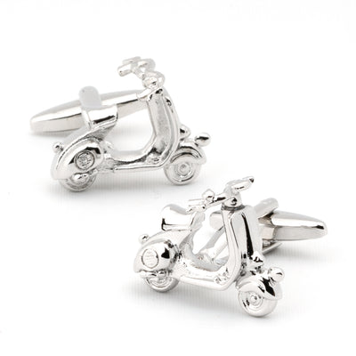 Silver 3D Vespa Scooter Cufflinks