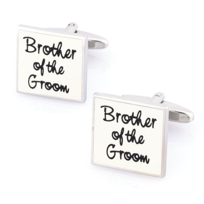 Brother of the Groom White Wedding Cufflinks