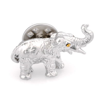 Brushed Silver Elephant Lapel Pin