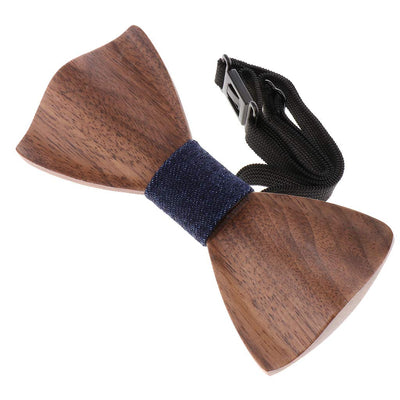 Dark Wood Denim Adult Bow Tie