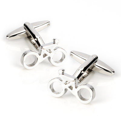 Styled Racing Bicycle with Cyclist Cufflinks