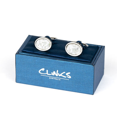 Crystal Mother of Pearl Mosaic Cufflinks, Classic & Modern Cufflinks, CL2530, Mens Cufflinks, Cufflinks, Cuffed, Clinks, Clinks Australia