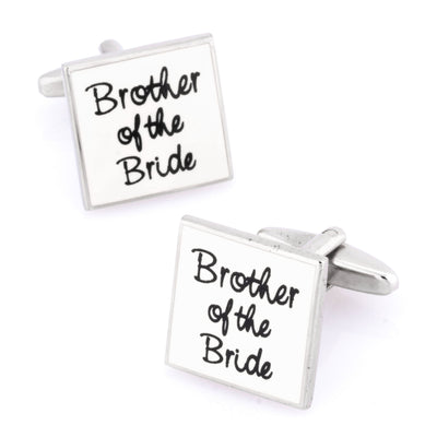 Brother of the Bride White Wedding Cufflinks