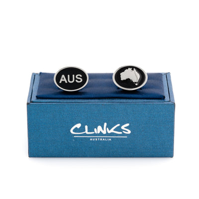 Australian Map and AUS Cufflinks, Novelty Cufflinks, CL8505, Mens Cufflinks, Cufflinks, Cuffed, Clinks, Clinks Australia