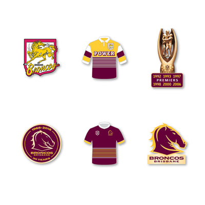 Brisbane Broncos Logo NRL Pin Set