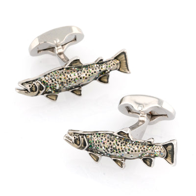 Sparkle Scaled Rainbow Trout Fish Cufflinks