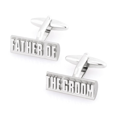 Father of the Groom Raised Lettering Wedding Cufflinks