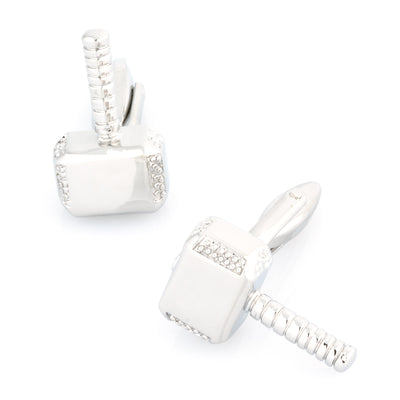 Thor Style Hammer Cufflinks Silver