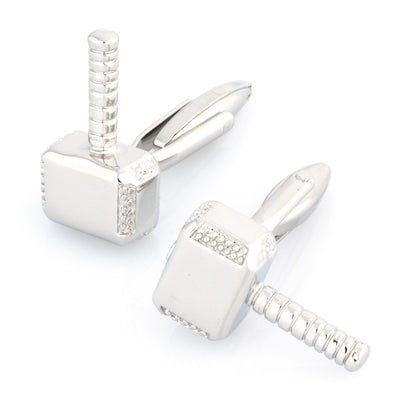 Thor Style Hammer Cufflinks Silver