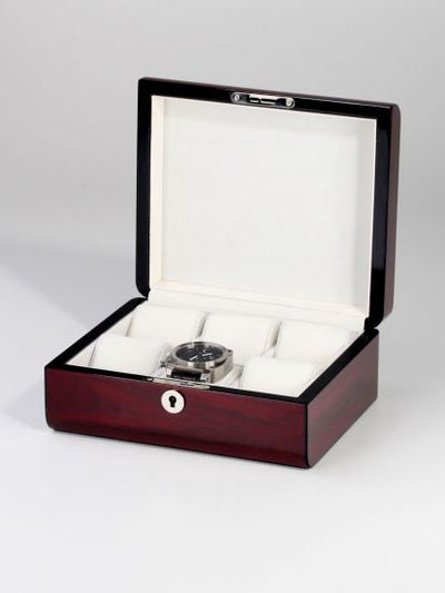 Cherry Wooden Watch Box, 6 Watch Box, Cuffed Watch Box, Clinks Australia Watch Box, Cherry Watch Boxes on Cuffed, Australia Watch Box, Watch Storage Box, Watch Display Box, 6 Slots Watch Box, Watch Boxes for 6, Cherry Watch Box, Wooden Watch Box, Cherry, Watch Boxes, CB5066, Clinks.com