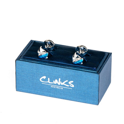 Blue/Silver Sailing Ship Cufflinks, Novelty Cufflinks, CL6415, Mens Cufflinks, Cufflinks, Cuffed, Clinks, Clinks Australia