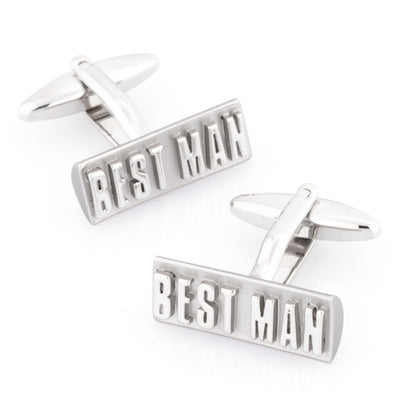 Best Man Raised Lettering Wedding Cufflinks