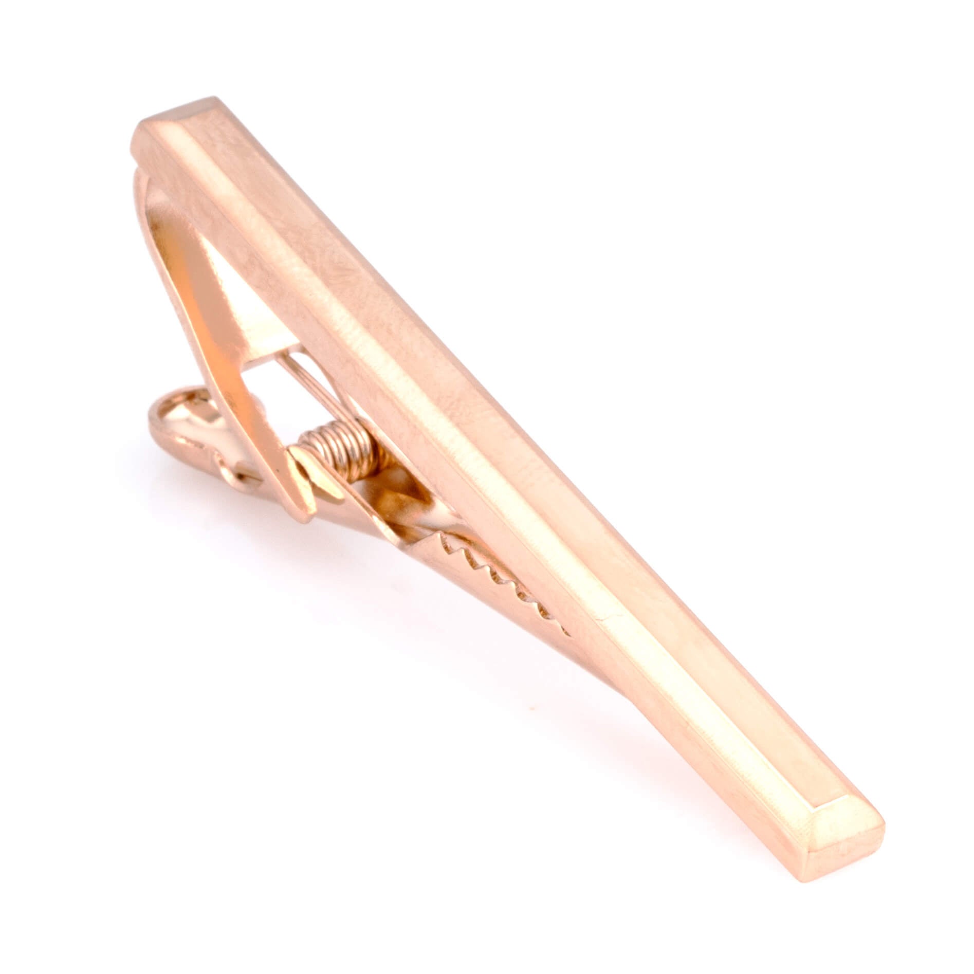 Bevelled Rose Gold Tie Clip