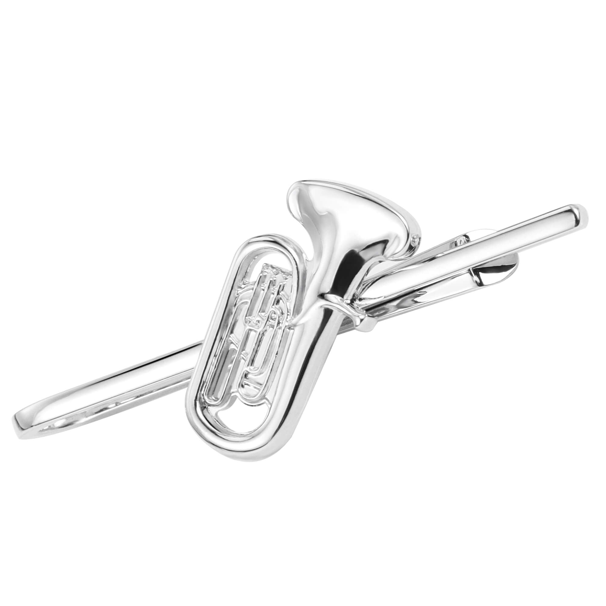 Tuba Tie Bar in Silver