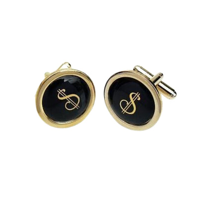 Gold Dollar $ sign cufflinks