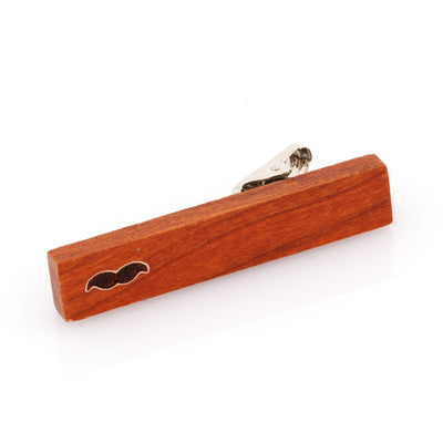 Wood Moustache Stamp Tie Clip