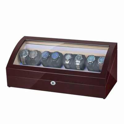 Mahogany Watch Winder Box, 8 + 8 Watch Winder Box, Cuffed Watch Watch Winder, Clinks Australia Watch Winder Box, Mahogany Watch Winder Box on Cuffed, Australia Watch Winder Box, Watch Winder Storage Box, Watch Winder Display Box, Watch Winder Box for 8 + 8, Watch Winder Box, Mahogany, CW0802, Clinks.com