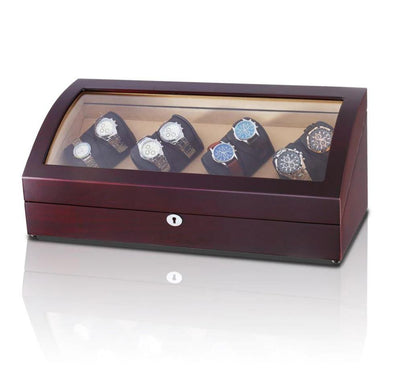 Mahogany Watch Winder Box, 8 + 8 Watch Winder Box, Cuffed Watch Watch Winder, Clinks Australia Watch Winder Box, Mahogany Watch Winder Box on Cuffed, Australia Watch Winder Box, Watch Winder Storage Box, Watch Winder Display Box, Watch Winder Box for 8 + 8, Watch Winder Box, Mahogany, CW0802, Clinks.com