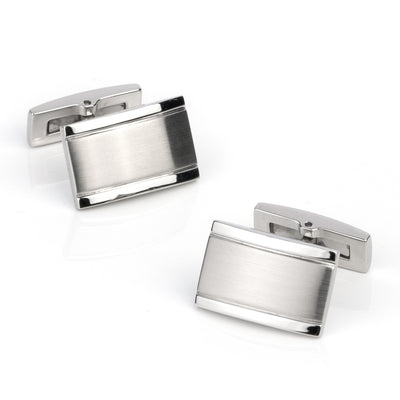 Classic Curve Silver Cufflinks