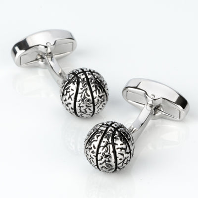 Silver Basketball Cufflinks