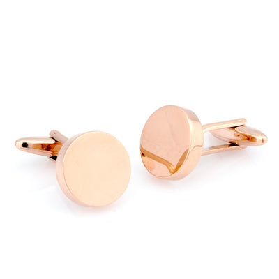 Engravable Round Cufflinks Rose Gold