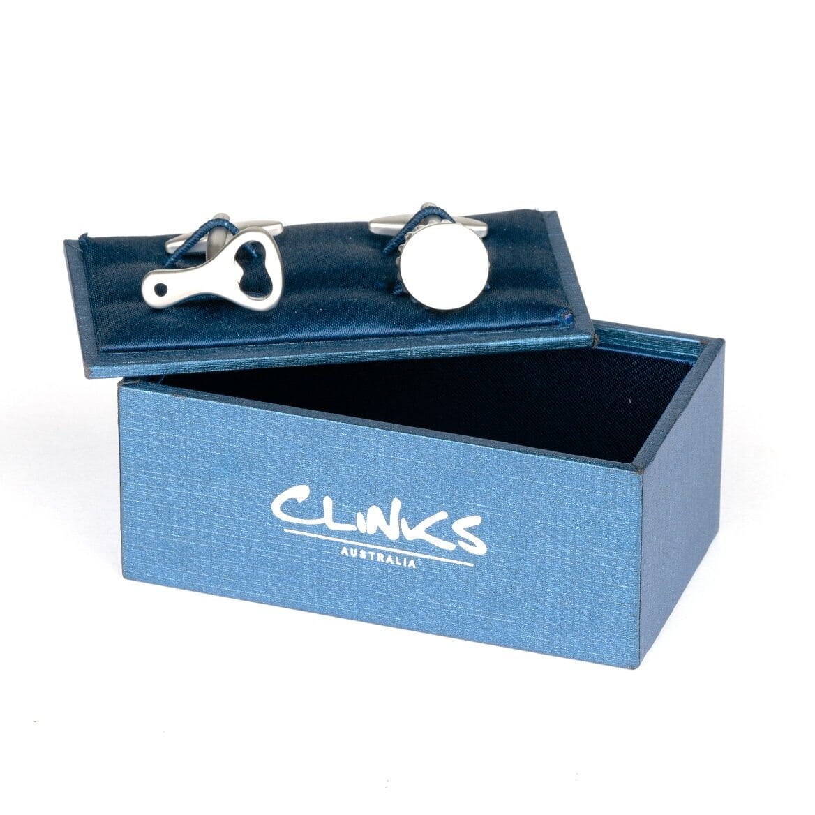 Silver Bottle Cap & Opener Cufflinks Novelty Cufflinks Clinks Australia 