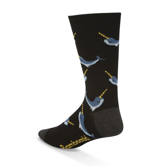 Mens Knarly Narwhal Sock, Socks, Bamboozld, Bamboo, Cotton, Spandex, SK1573, Men's Socks, Socks for Men, Clinks.com